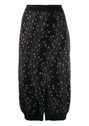 Marco De Vincenzo floral embroidered skirt - Black