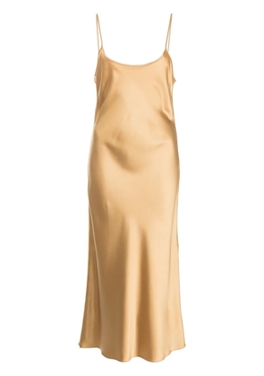 VOZ metallic silk midi slip dress - Gold