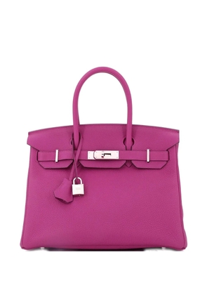 Hermès Pre-Owned Birkin Handbag Pink Clemence with Palladium Hardware 30 satchel