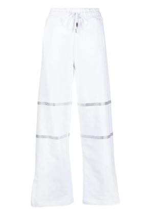 GCDS rhinestone-embellished trousers - White