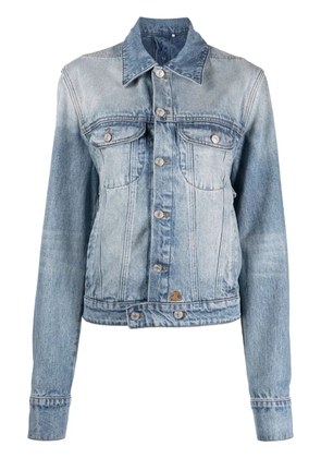 Courrèges strap-embellished denim jacket - Blue