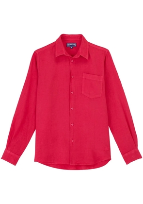 Vilebrequin logo-embroidered linen shirt