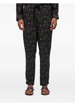 Osklen damask-pattern trousers - Black
