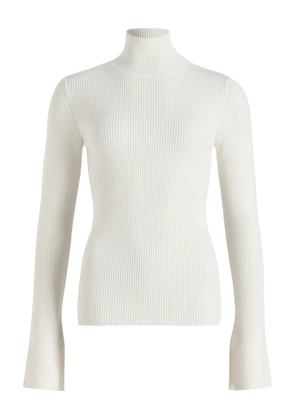 Patou ribbed high-neck sweater - White