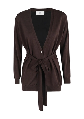 SOLOTRE belted cardigan - Brown