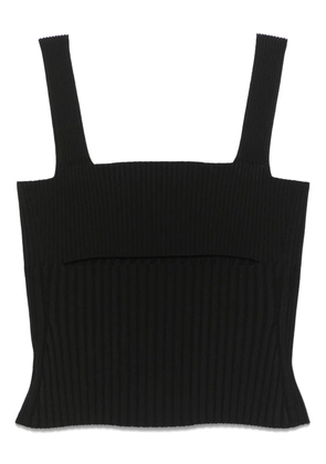 Nude ribbed tank top - Black