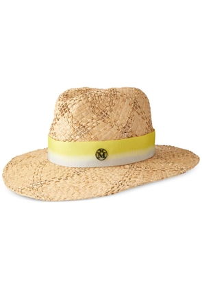 Maison Michel Henrietta straw fedora hat - Neutrals
