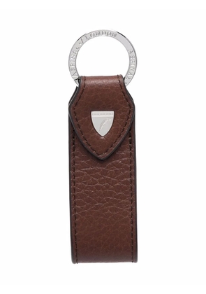 Aspinal Of London pebbled-effect loop keyring - Brown