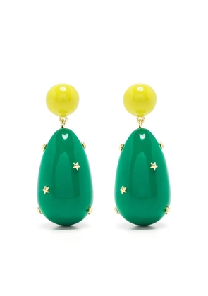 Eshvi two-tone drop earrings - Green