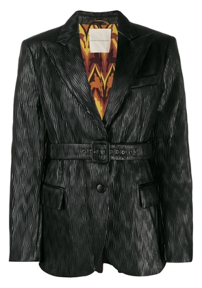 Marco De Vincenzo belted pleated blazer - Black