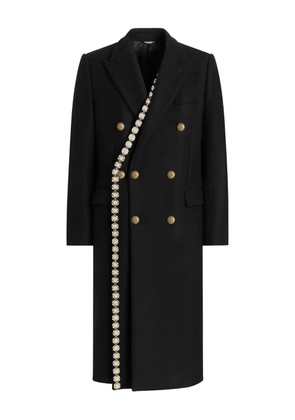 Dolce & Gabbana embellished-detail double-breasted coat - Black