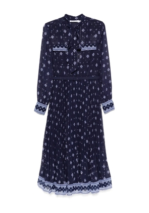 Self-Portrait floral-print midi dress - Blue