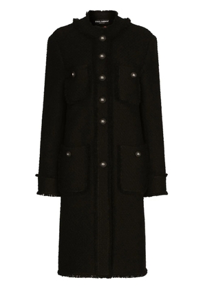 Dolce & Gabbana single-breasted tweed coat - Black