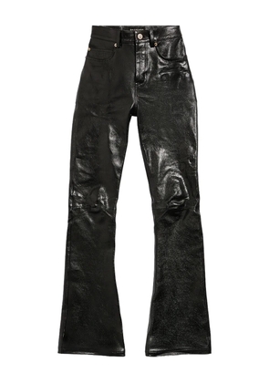 Balenciaga flared leather trousers - Black