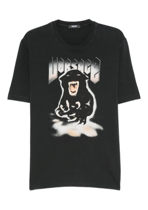 Versace panther print jersey t-shirt - Black
