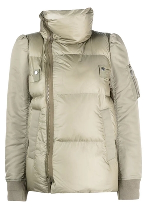 sacai high-neck padded jacket - Green