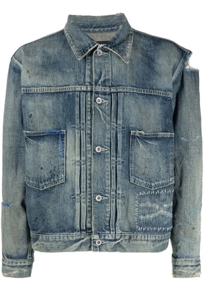 Neighborhood distressed-effect denim jacket - Blue