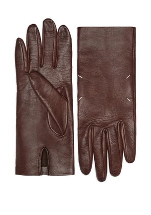 Maison Margiela leather fingerless gloves - Brown