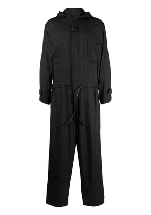 Yohji Yamamoto hooded zip-up jumpsuit - Black