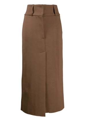 Circus Hotel front slit high-waisted skirt - Brown