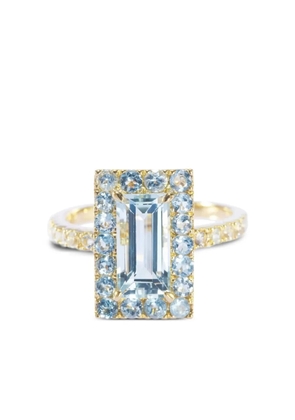 YI Collection 18K white gold Deco aquamarine ring