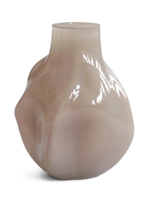 101 Copenhagen medium Bakku sculpted-glass vase (30cm x 22cm) - Neutrals