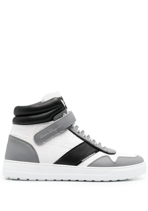 Ferragamo logo-print hi-top sneakers - White