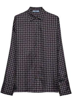 Prada Printed twill silk shirt - Blue