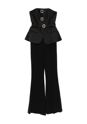 Self-Portrait buckle-embellishment jumpsuit - Black