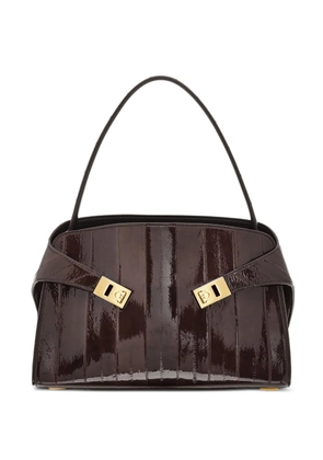 Ferragamo medium Hug Gancini-buckles eel-skin shoulder bag - Brown