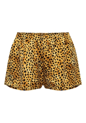 Versace leopard-print silk shorts - Neutrals