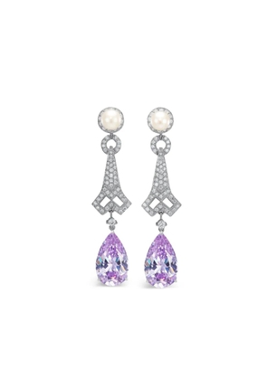 Anabela Chan 14K white gold Lattice amethyst and diamond earrings - Purple