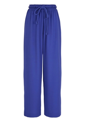 Emporio Armani elasticated-waist straight-leg trousers - Blue
