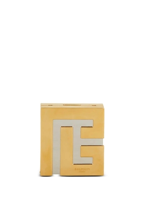 Balmain logo-plaque metal clutch bag - Gold