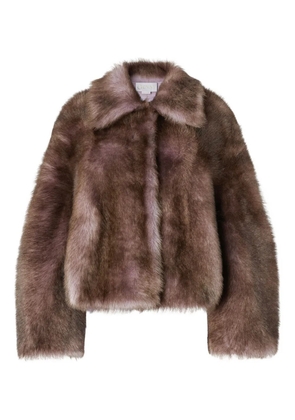 Genny shearling cropped jacket - Brown