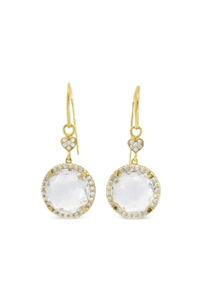 Lisa Nik 18K yellow gold quartz and diamond earrings