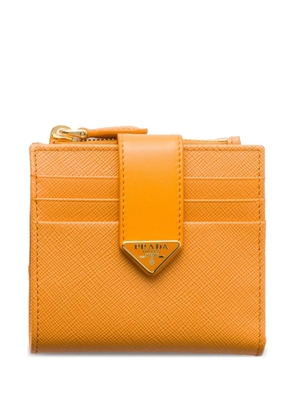 Prada small Saffiano smooth leather wallet - Orange