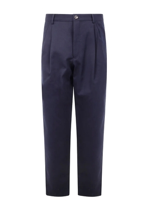 Brunello Cucinelli pleated cotton trousers - Blue