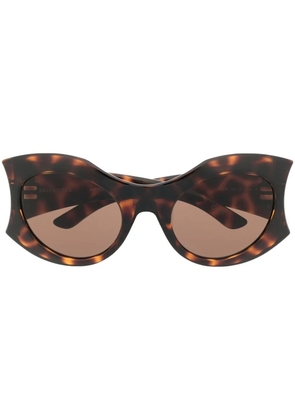 Balenciaga Eyewear Hourglass tortoiseshell-effect oversize-frame sunglasses - Green