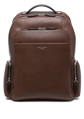 Aspinal Of London Reporter leather backpack - Brown