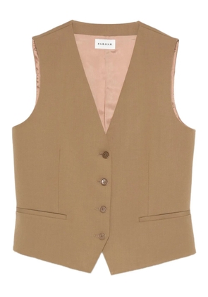 P.A.R.O.S.H. V-neck button-up waistcoat - Brown
