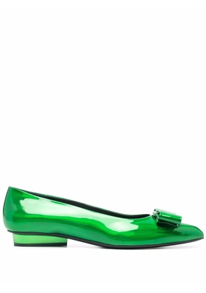 Ferragamo Viva bow ballerina shoes - Green
