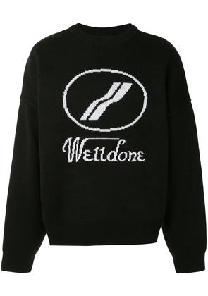 We11done logo intarsia jumper - Black