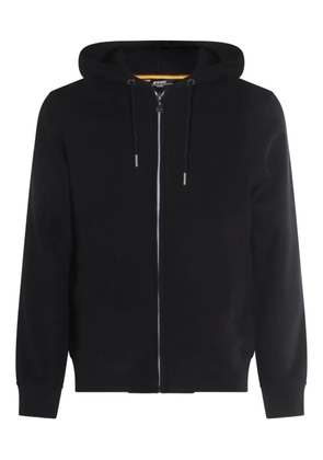 K-Way logo-patch zip-fastening hoodie - Black