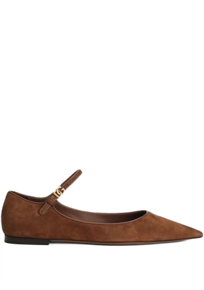 Dolce & Gabbana pointed-toe ankle-strap flats - Brown