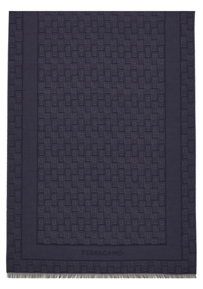 Ferragamo Gancini-jacquard stole - Blue
