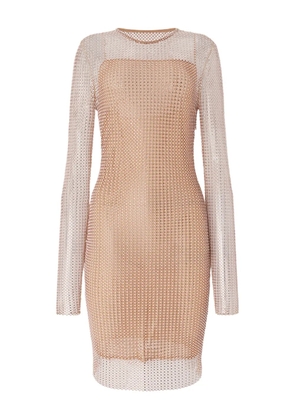 Genny embellished mesh dress - Neutrals