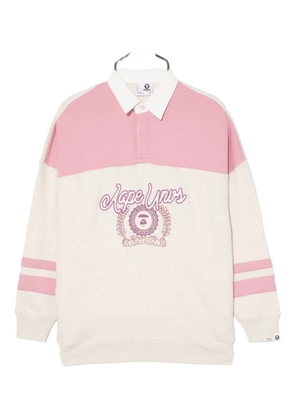 AAPE BY *A BATHING APE® embroidered-logo cotton polo top - Neutrals