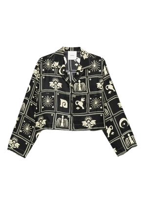 Nanushka Vally printed silk top - Black