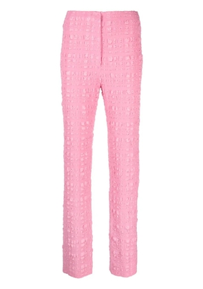 Nanushka Juna seersucker slim-fit trousers - Pink
